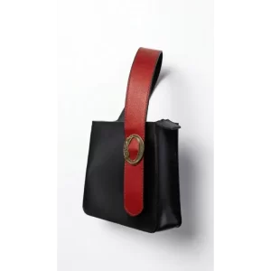 شنطه اونا جلد يد ملتويه اسود في احمر- اسود